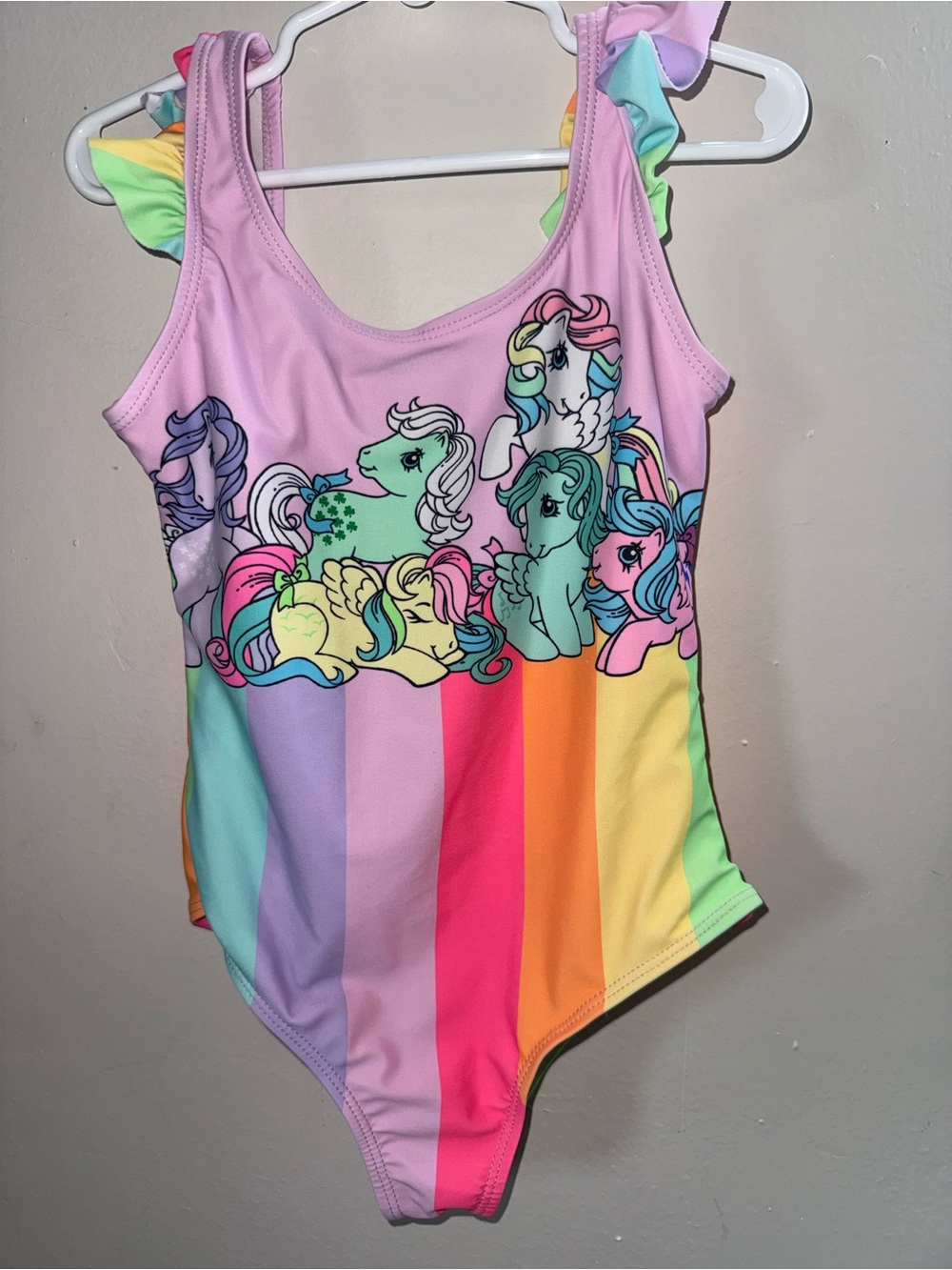 Girls Rainbow My Little Pony One-Piece Swimsuit - Pink